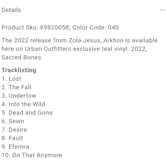 Zola Jesus Arkhon LP on Vinyl Limited Edition NWT - Picture 2 of 2